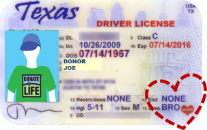 donor license drivers organ heart card texas california registry driver donation say dl when remove office want